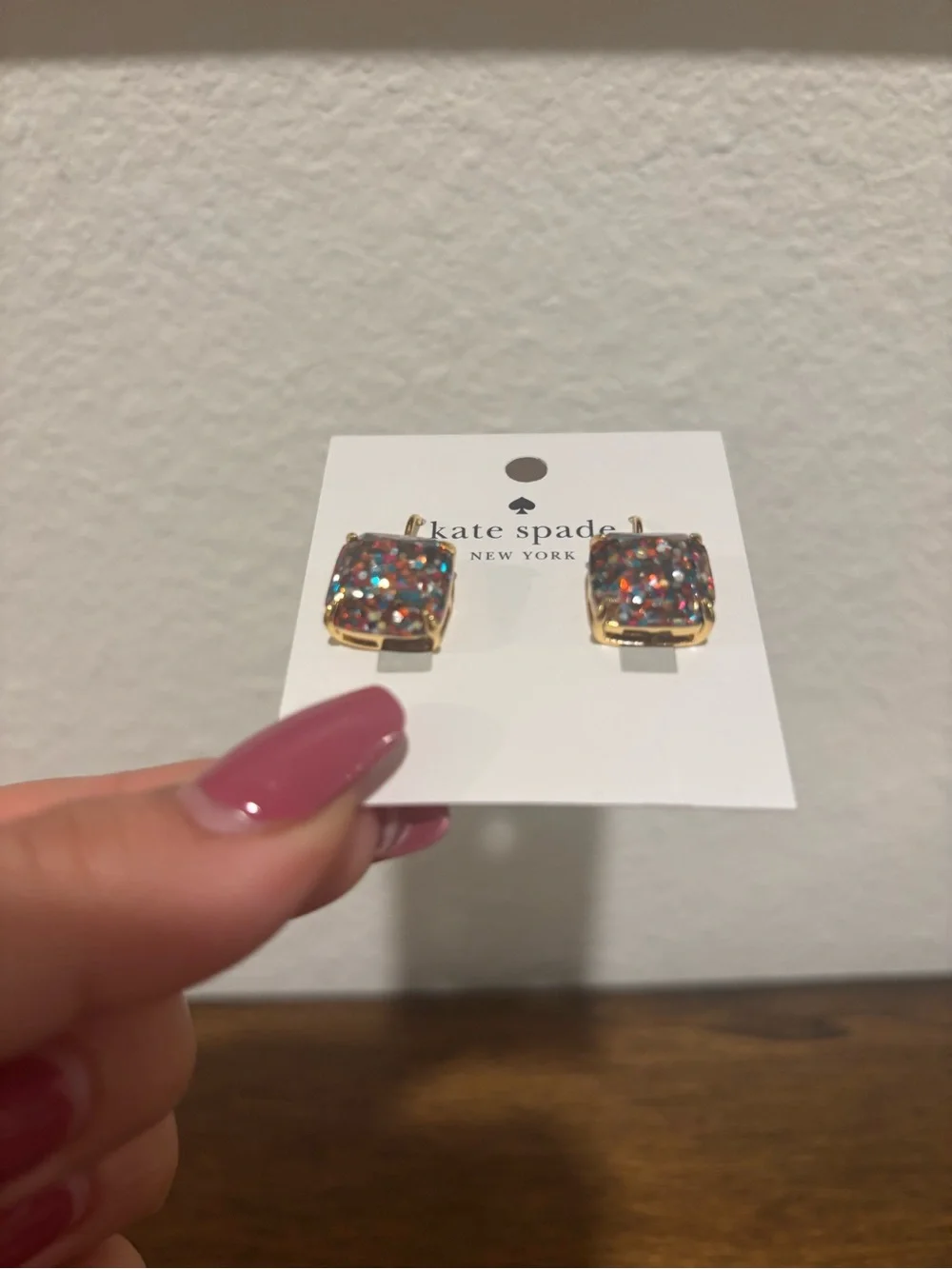 kate spade multicolor glitter square drop earrings - Picture 3 of 6